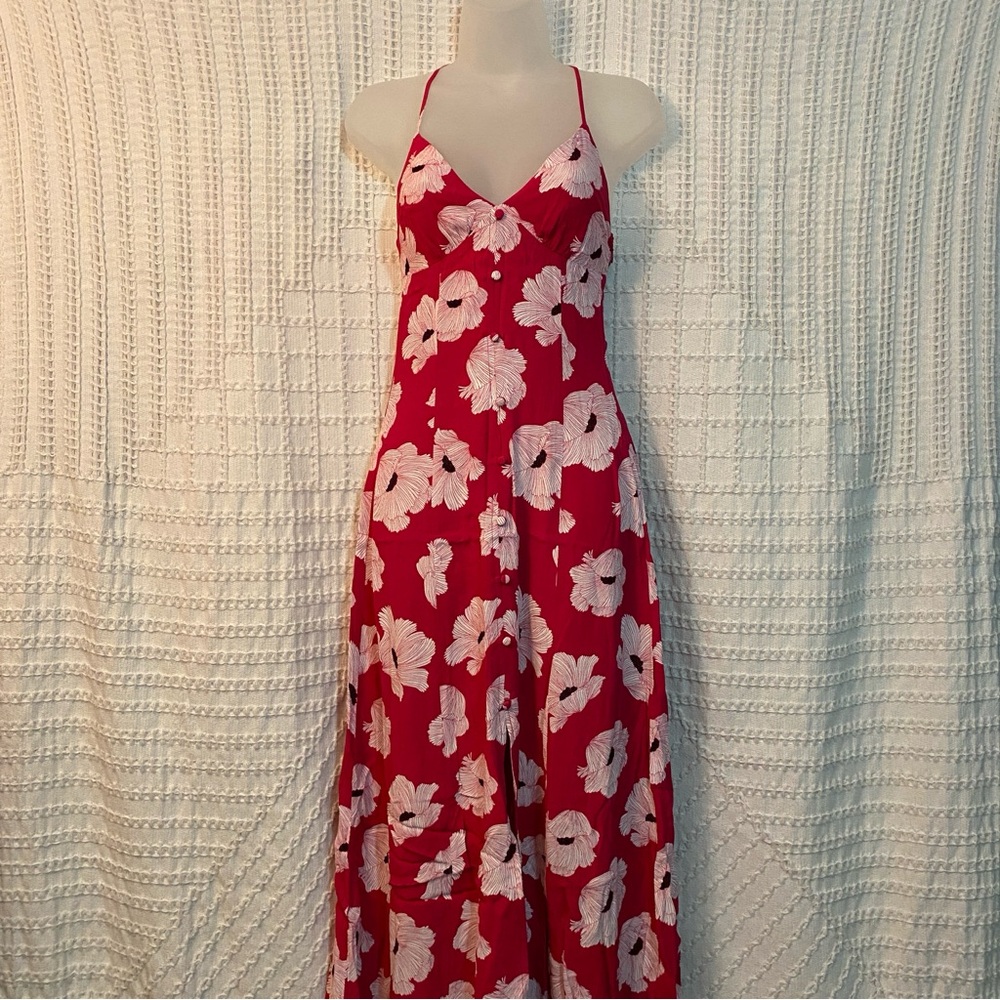 NWOT Leith Fuchsia Pink and White Floral Maxi Dress